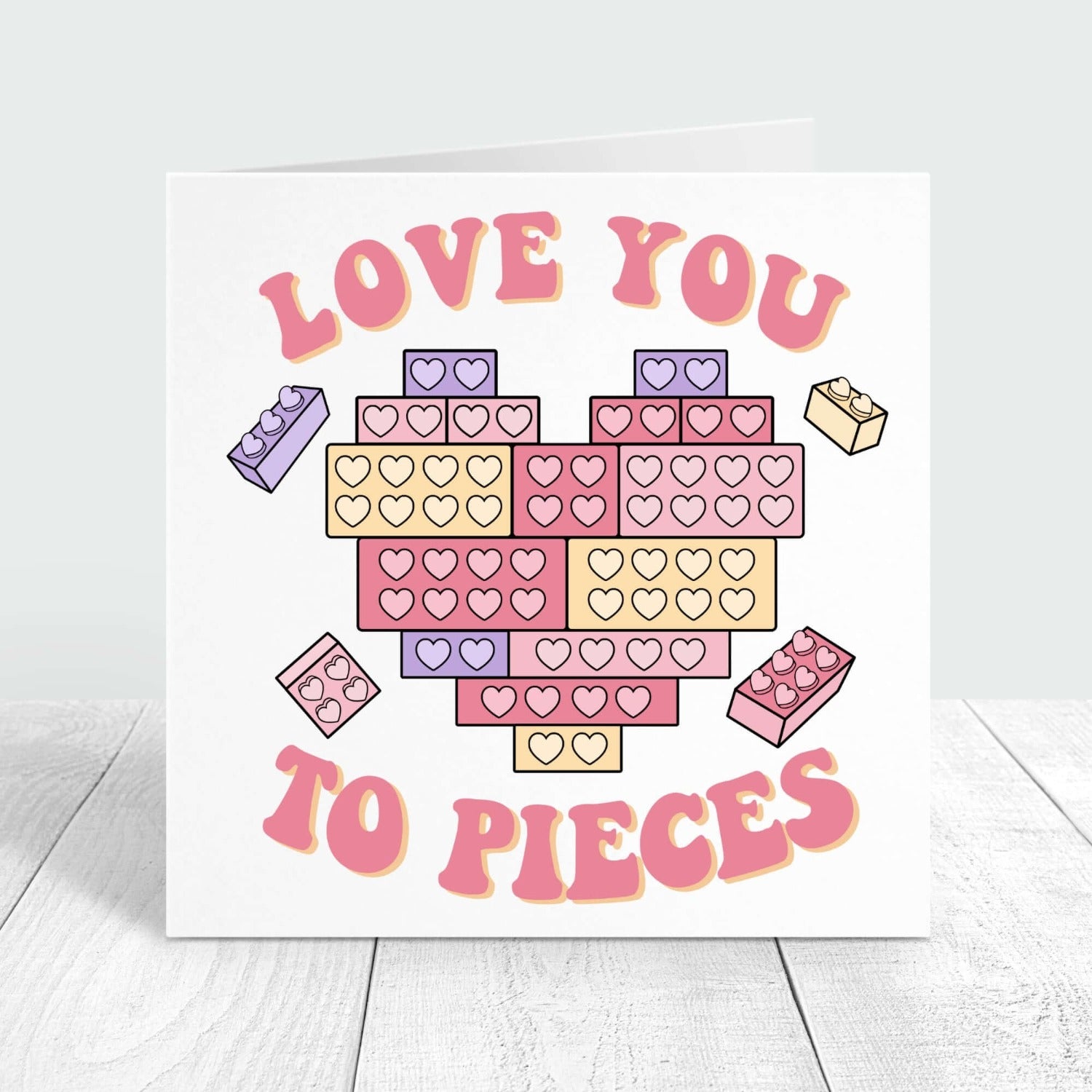 personalised valentine's day card love you to pieces