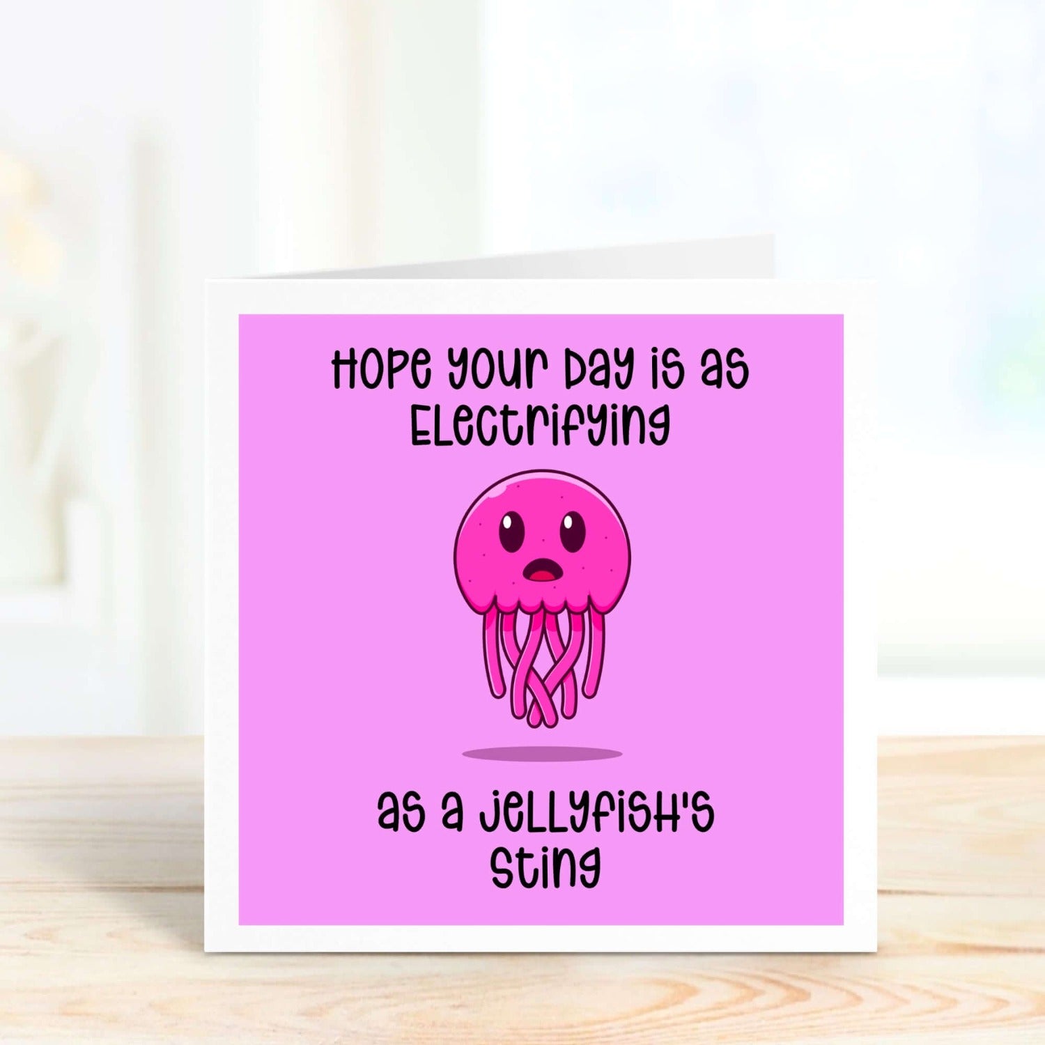 birthday card with pink jellyfish personalised