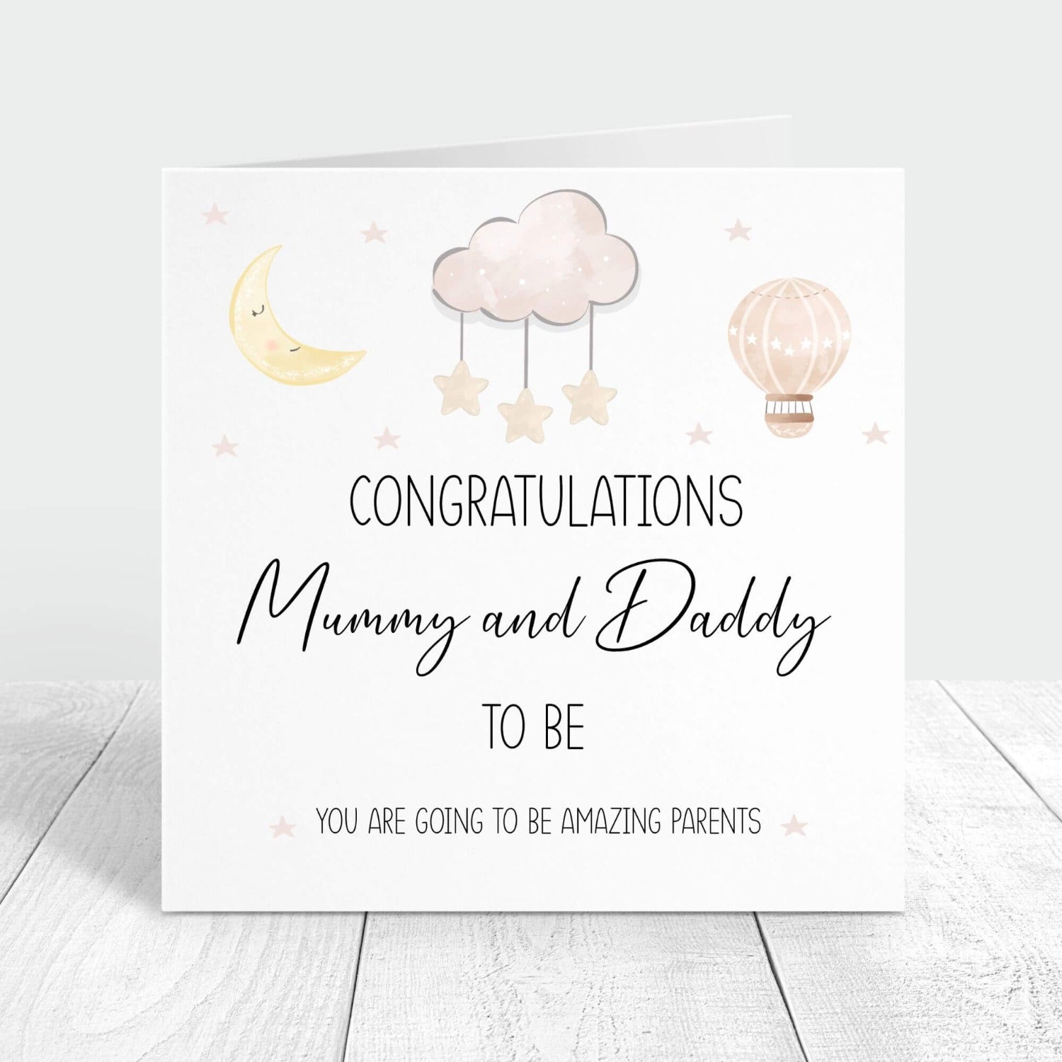 congratulations mummy and daddy to be new baby personalised card