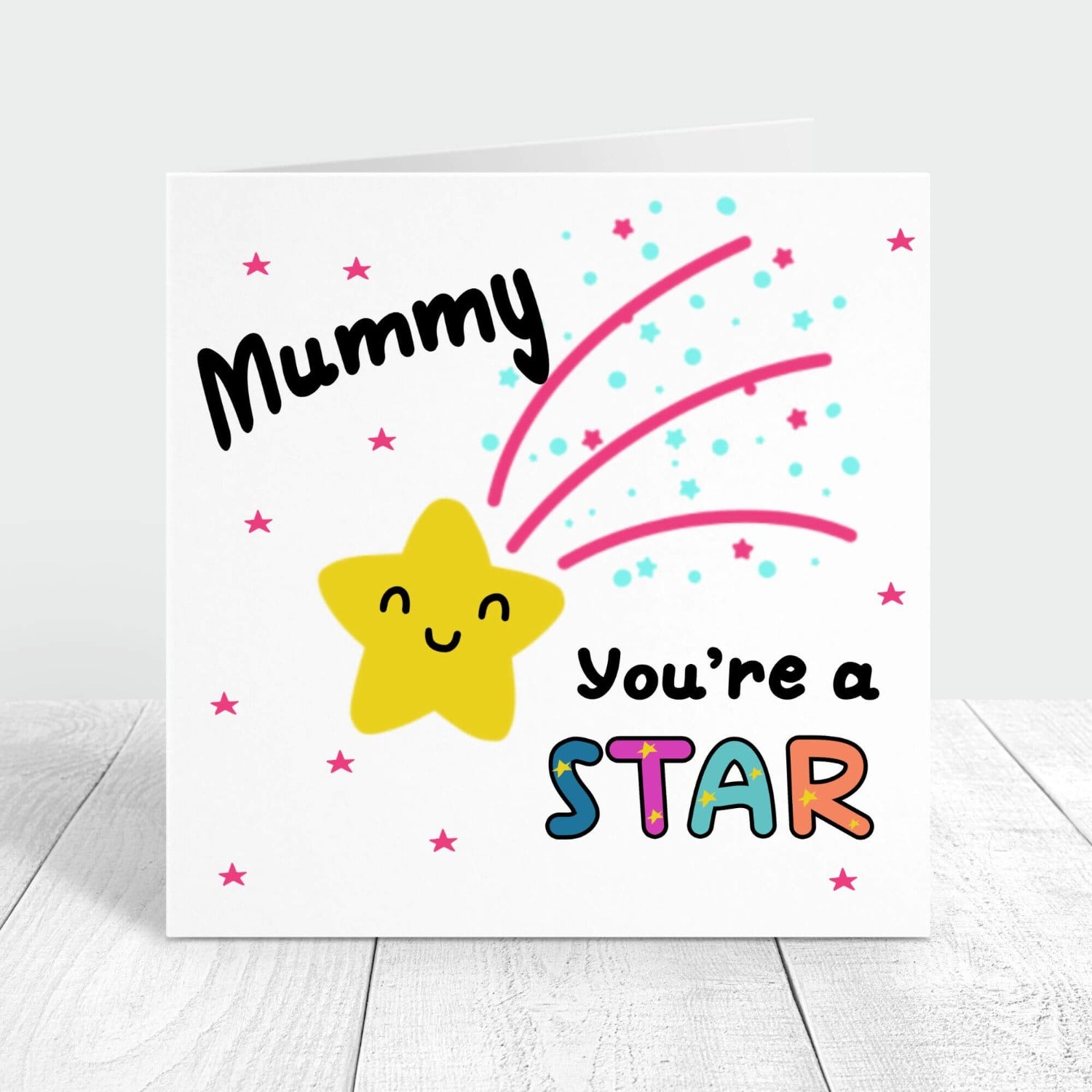 Mummy you're a star personalised mothers day card