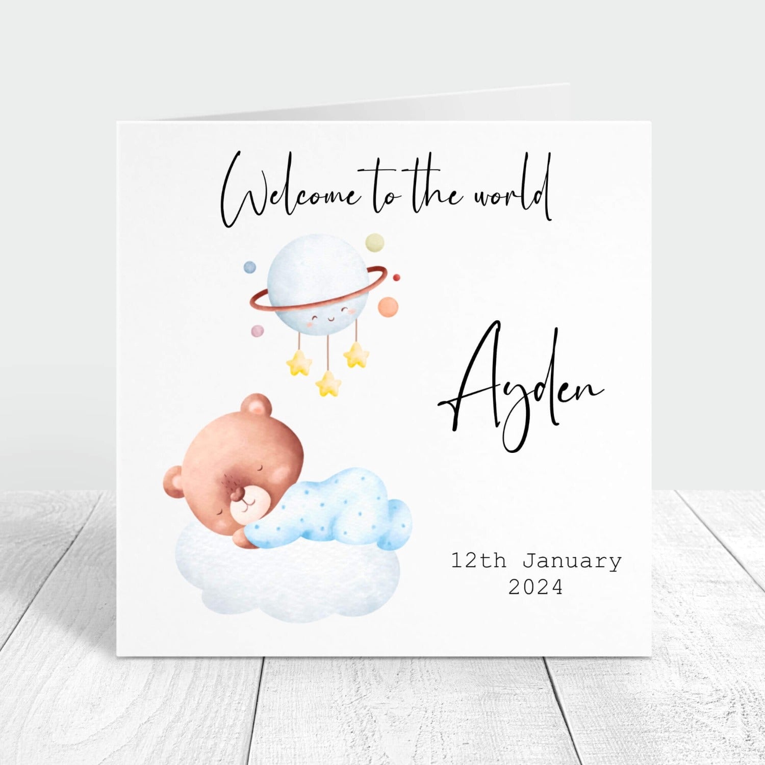 New Baby Boy Personalised Card