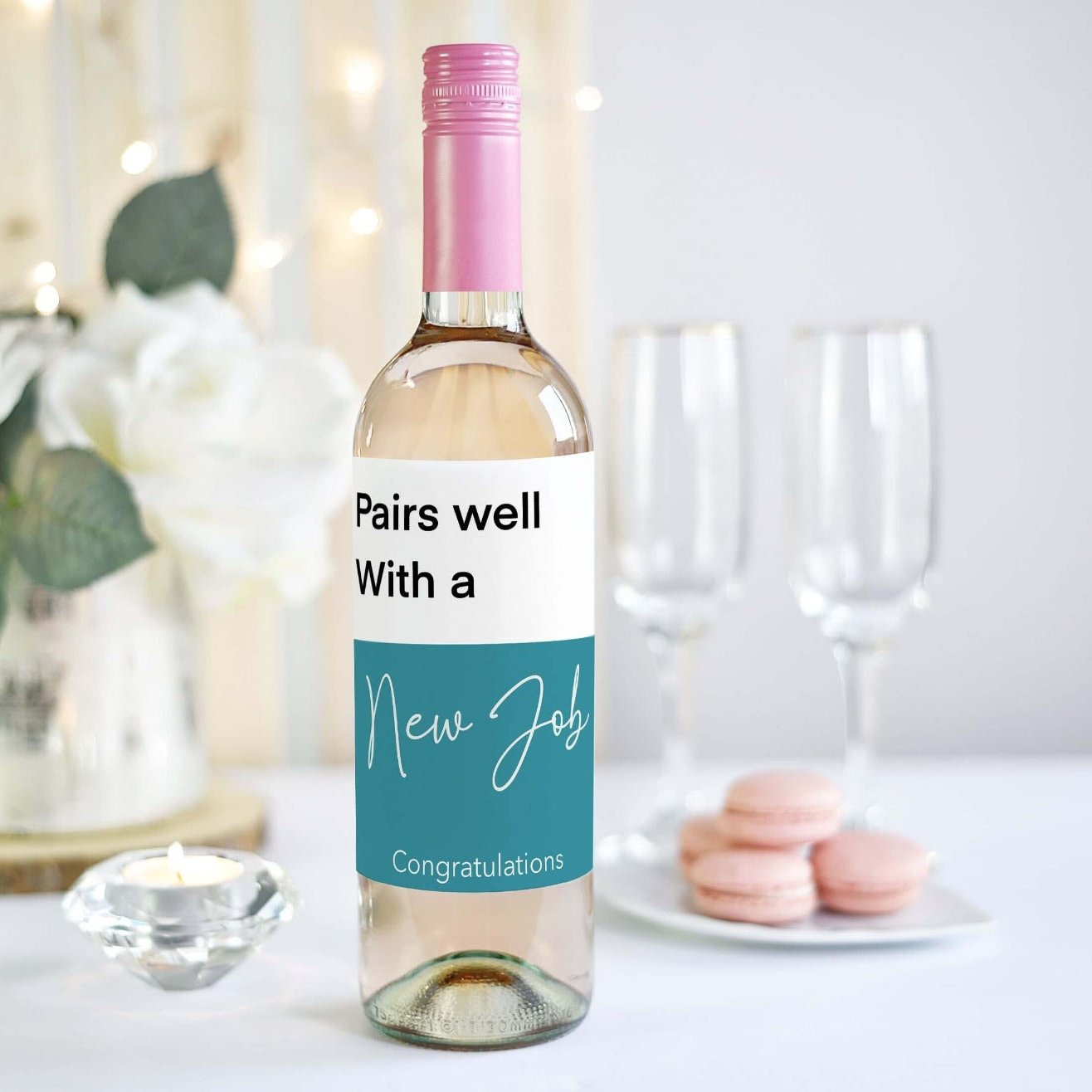 congratulations gift for a new job wine bottle label