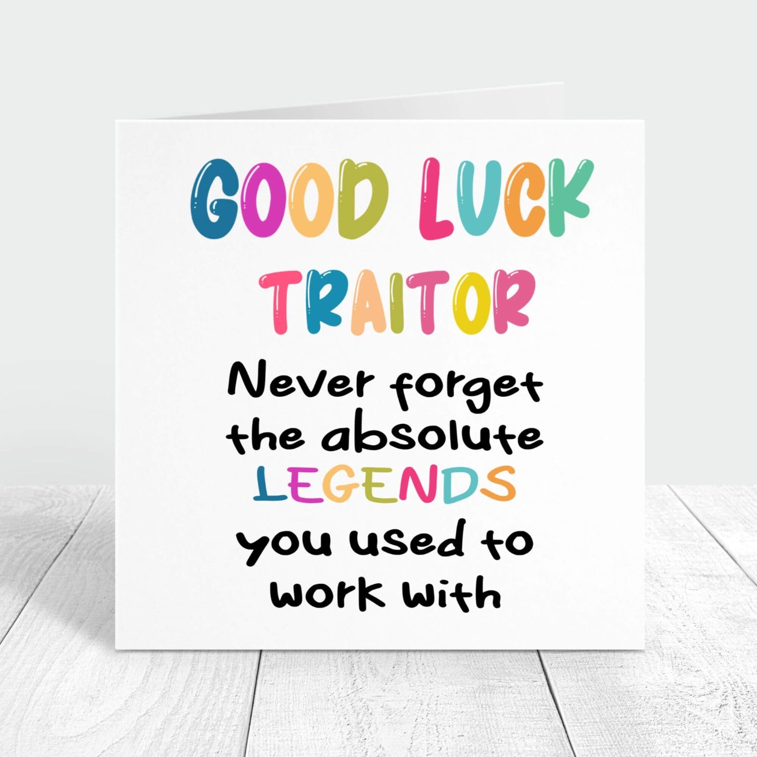 good luck traitor funny personalised new job card