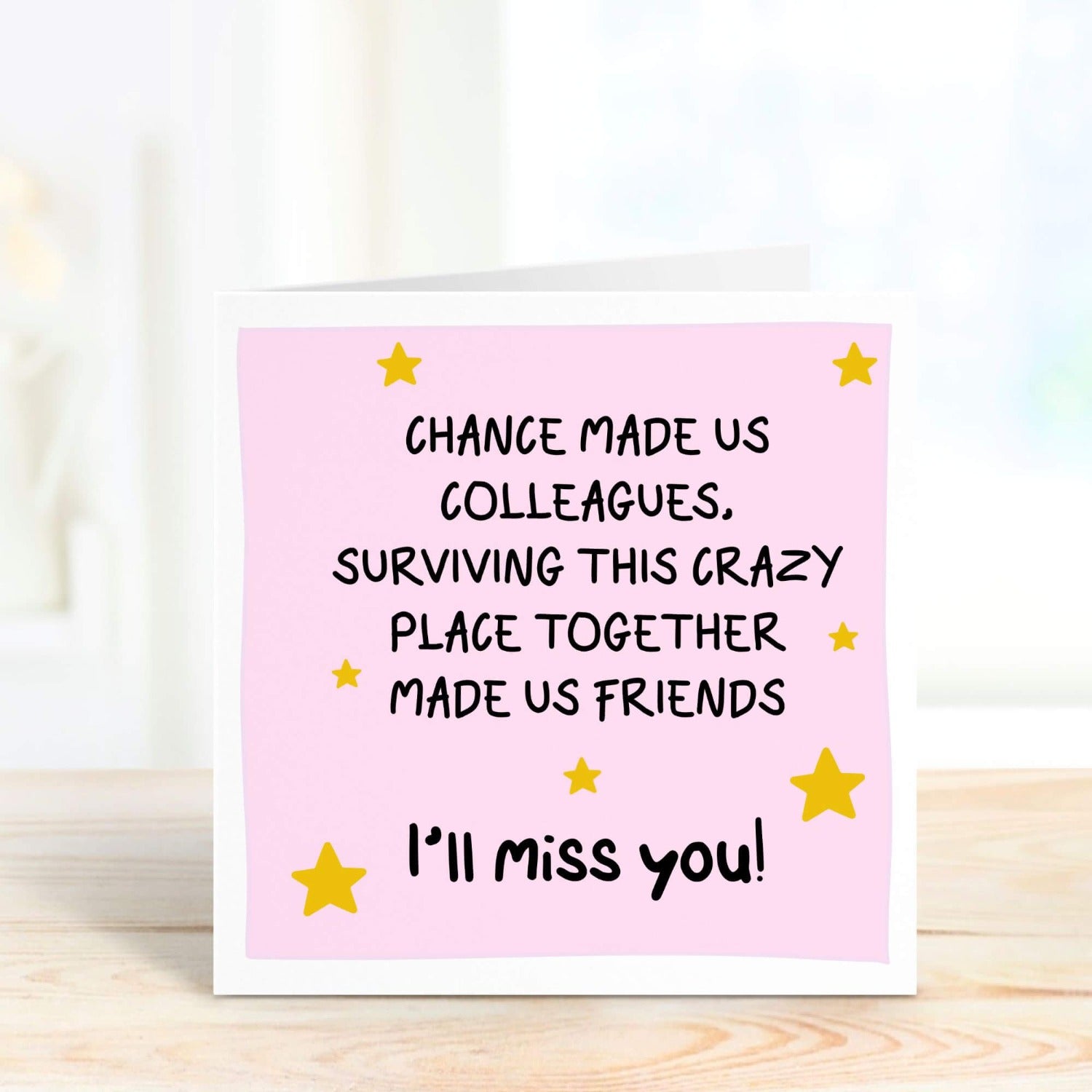 personalised pink new job card for work bestie