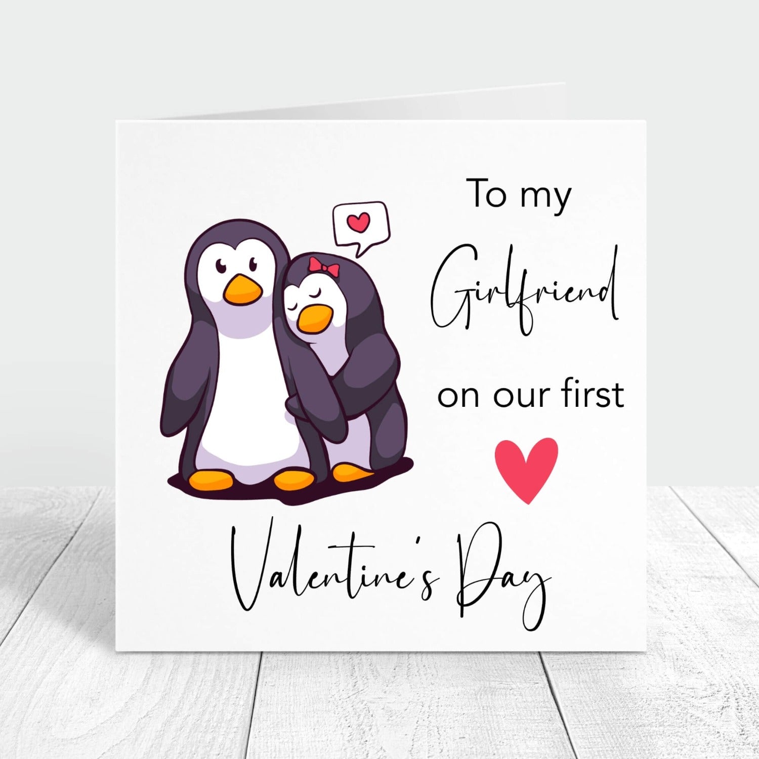 to my girlfriend on our first valentine's day card