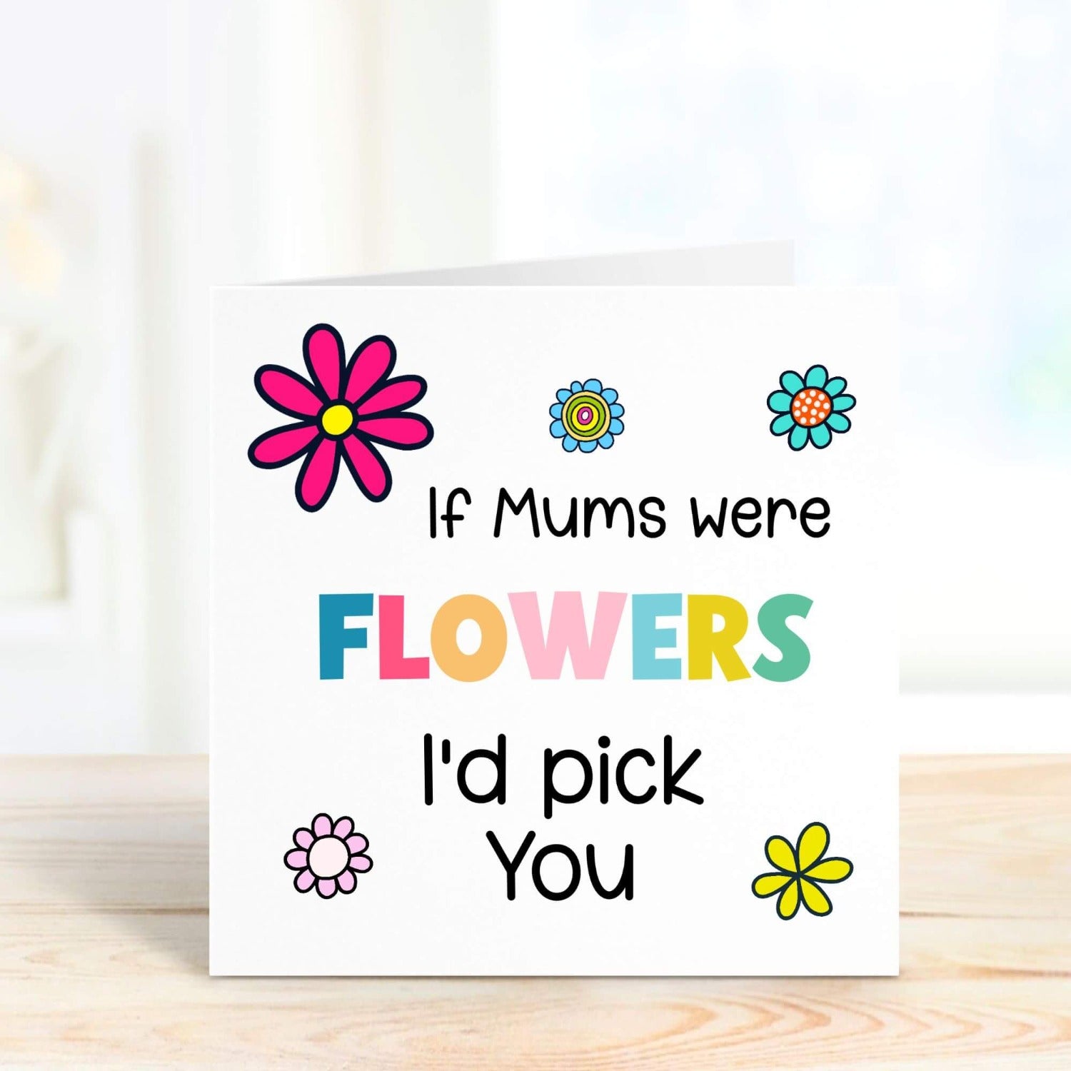 personalised card for mum with flower design