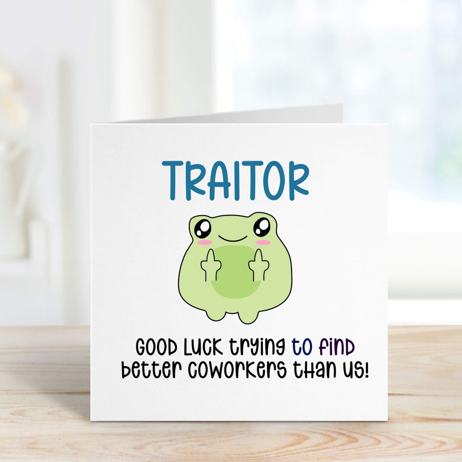 personalised new job card funny frog traitor