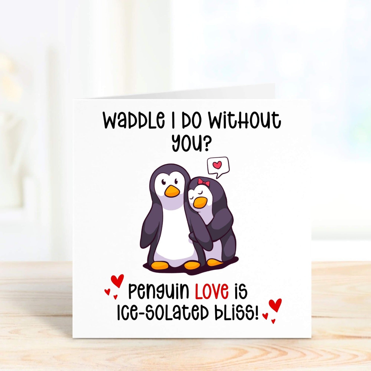 penguin couple valentine's day card