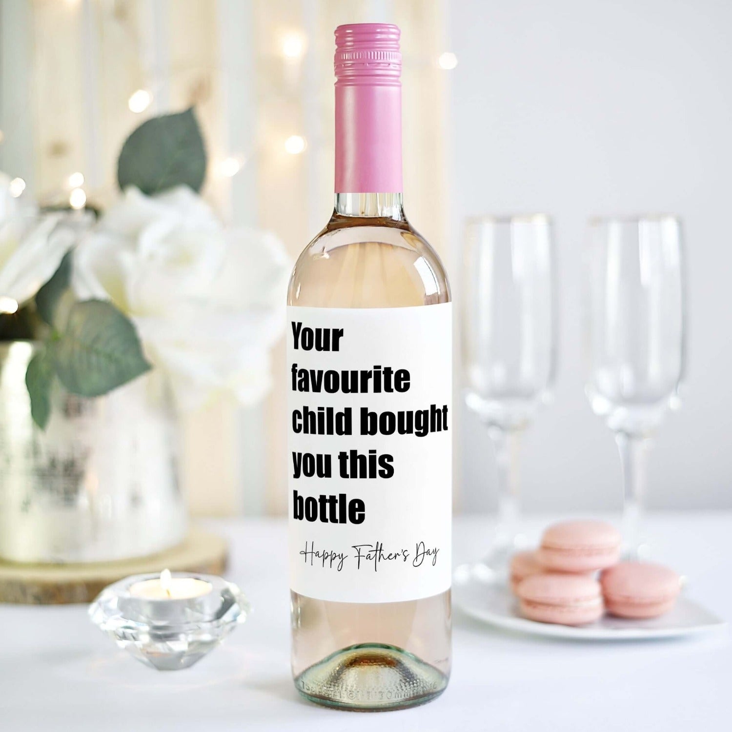 funny father's day gift personalised wine label
