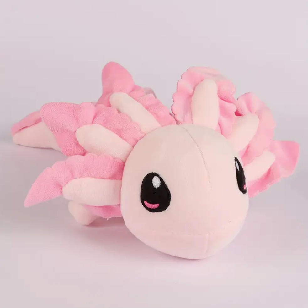 pink soft toy axolotl animal