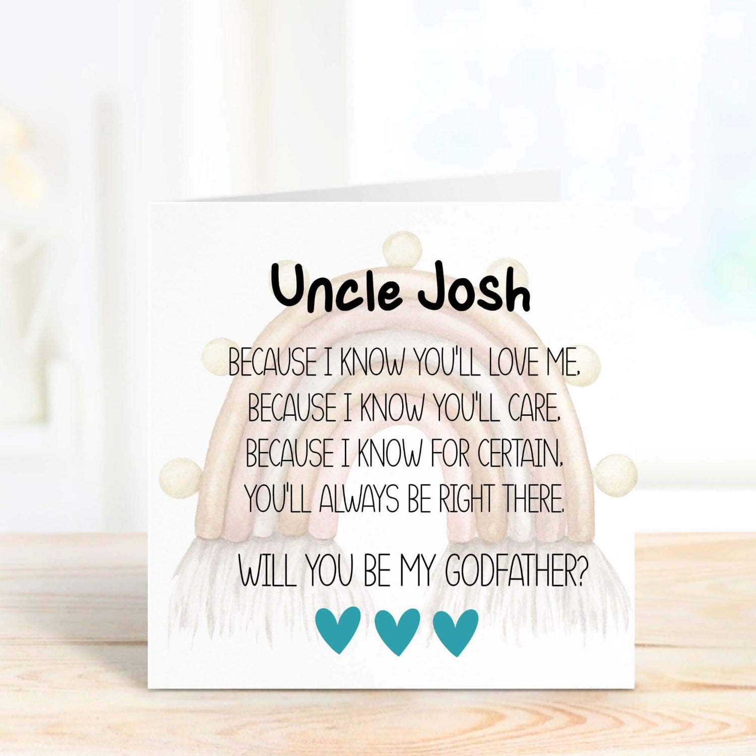 personalised christening card will you be my godfather