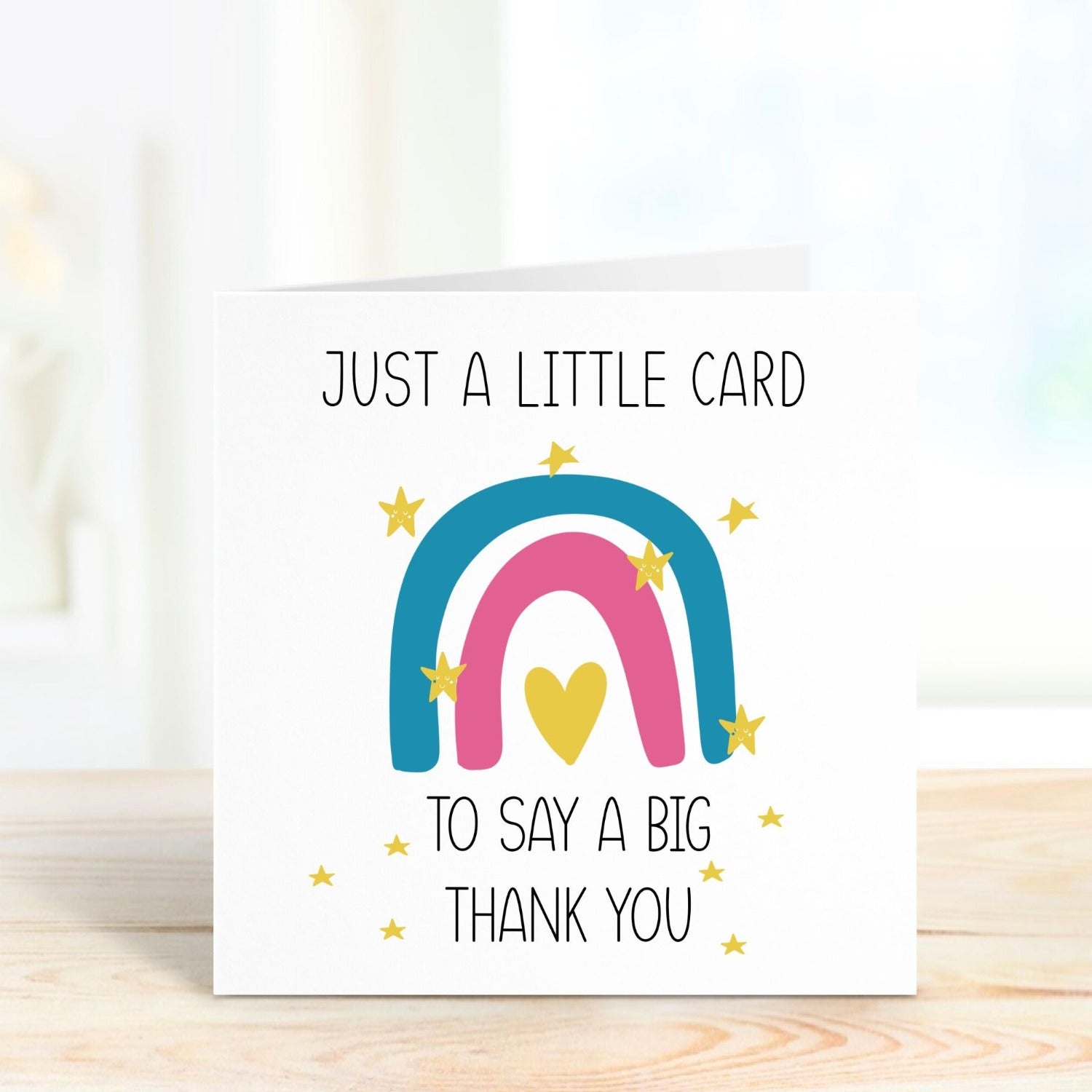 personalised rainbow thank you card