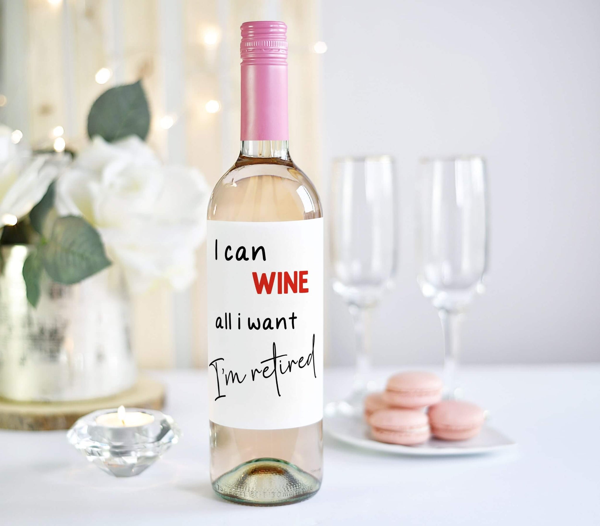 personalised and funny retirement wine bottle label