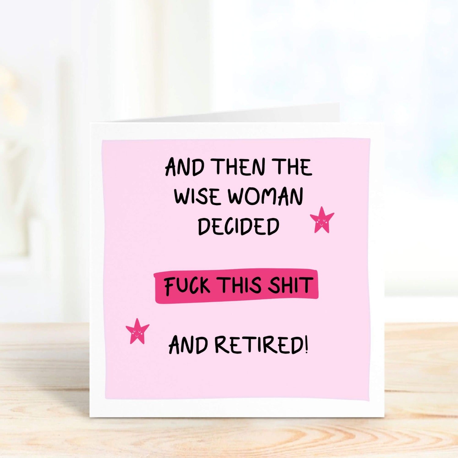 pink retirement card personalised for women