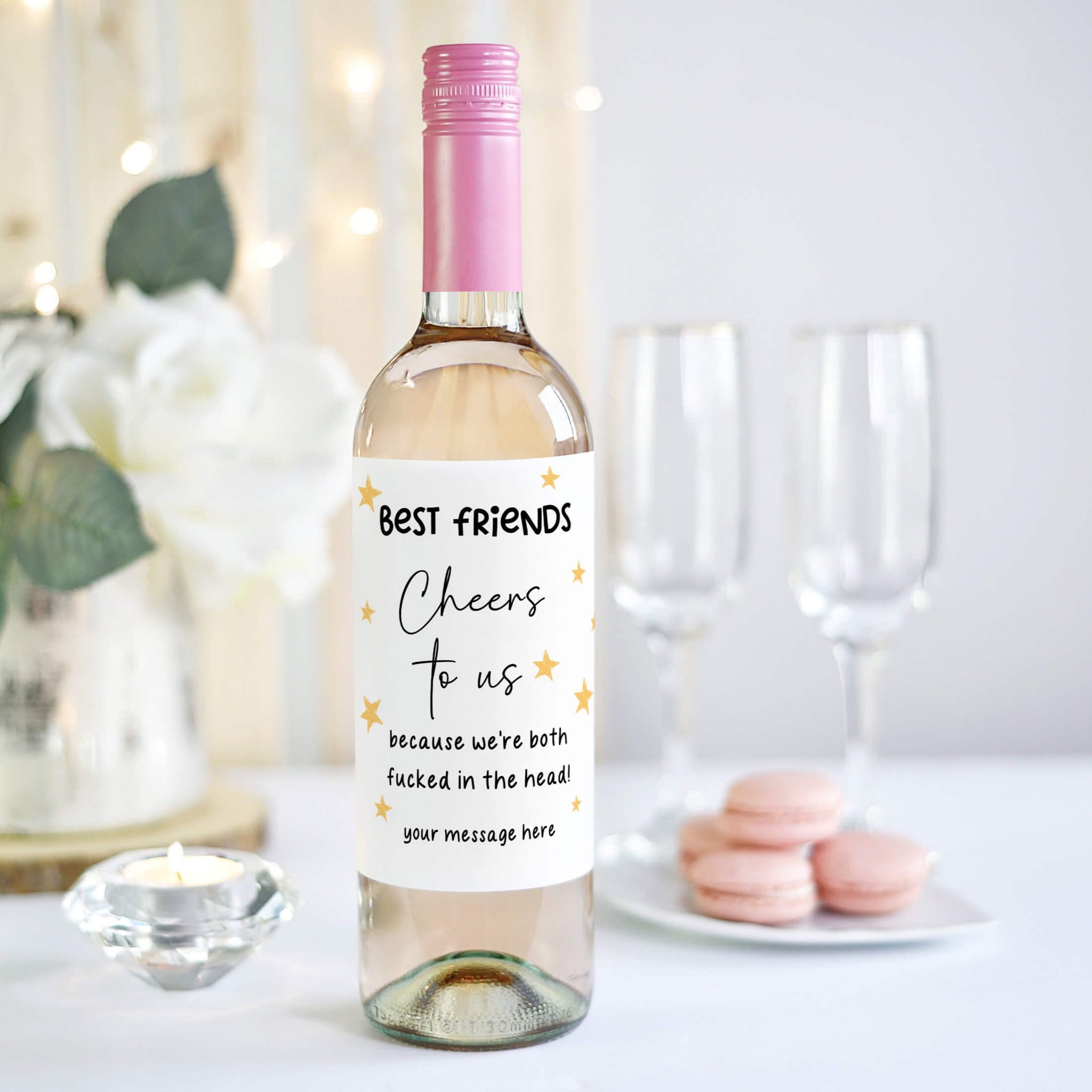 custom wine bottle labels for best friends birthday