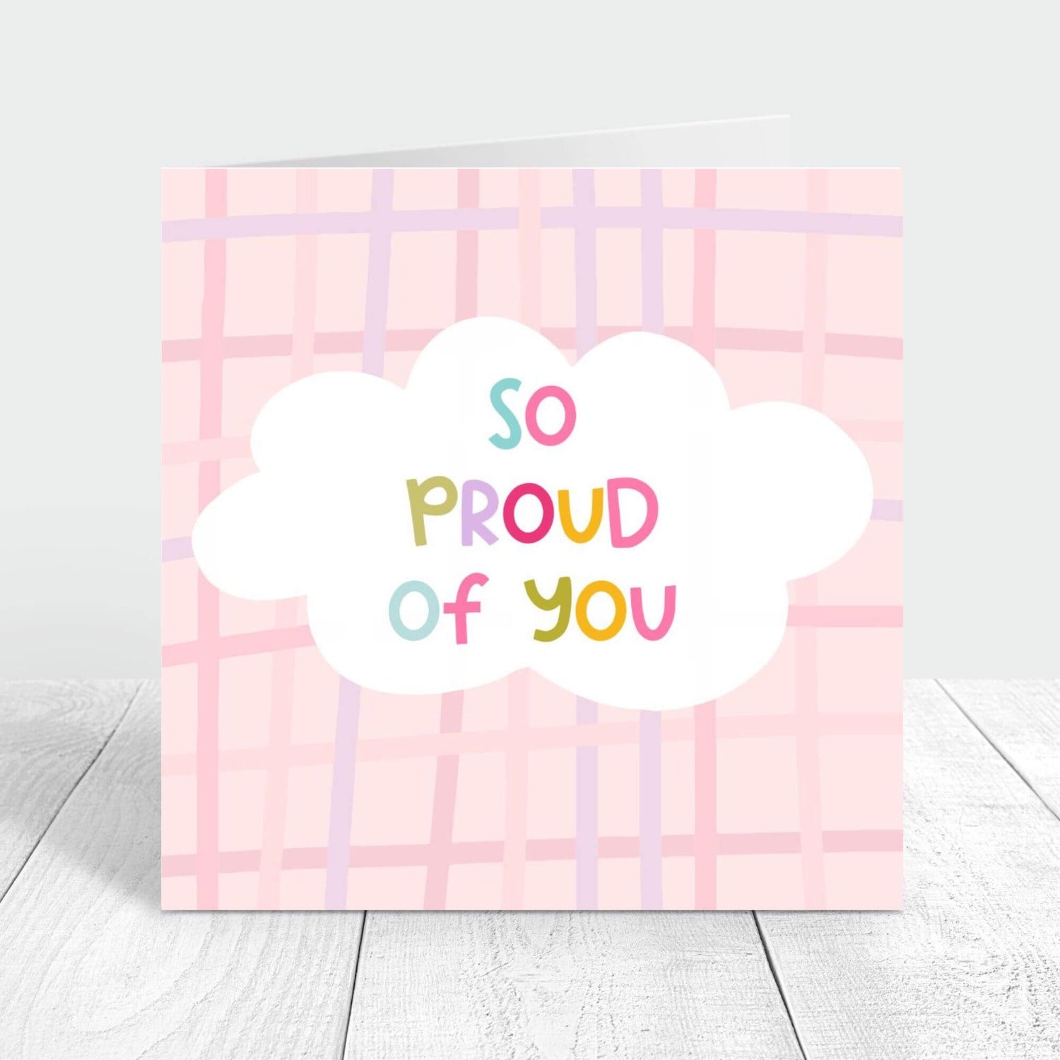 so proud of you personalised pink card