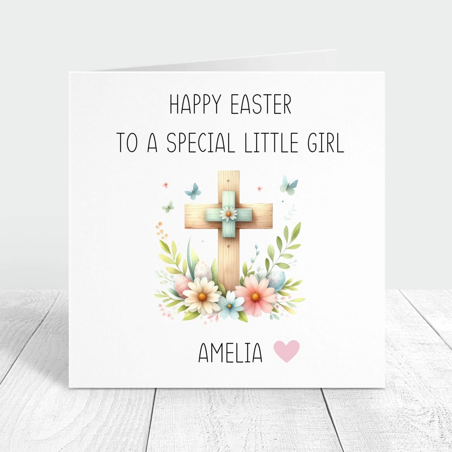 happy easter to a special little girl personalised card