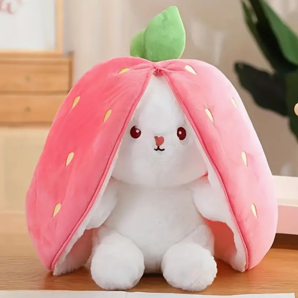 strawberry bunny pillow toy