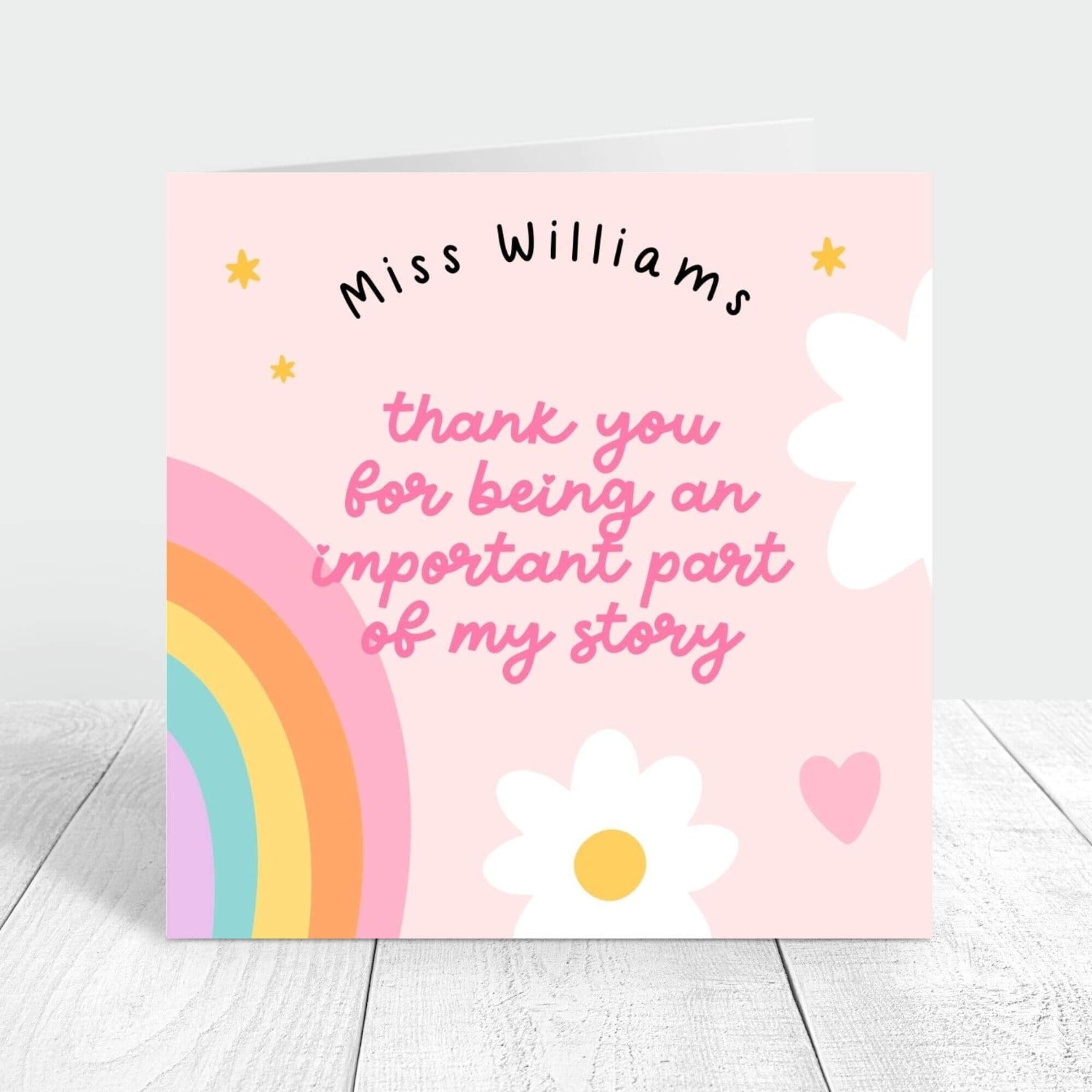 thank you for being an important part of my story card for teacher