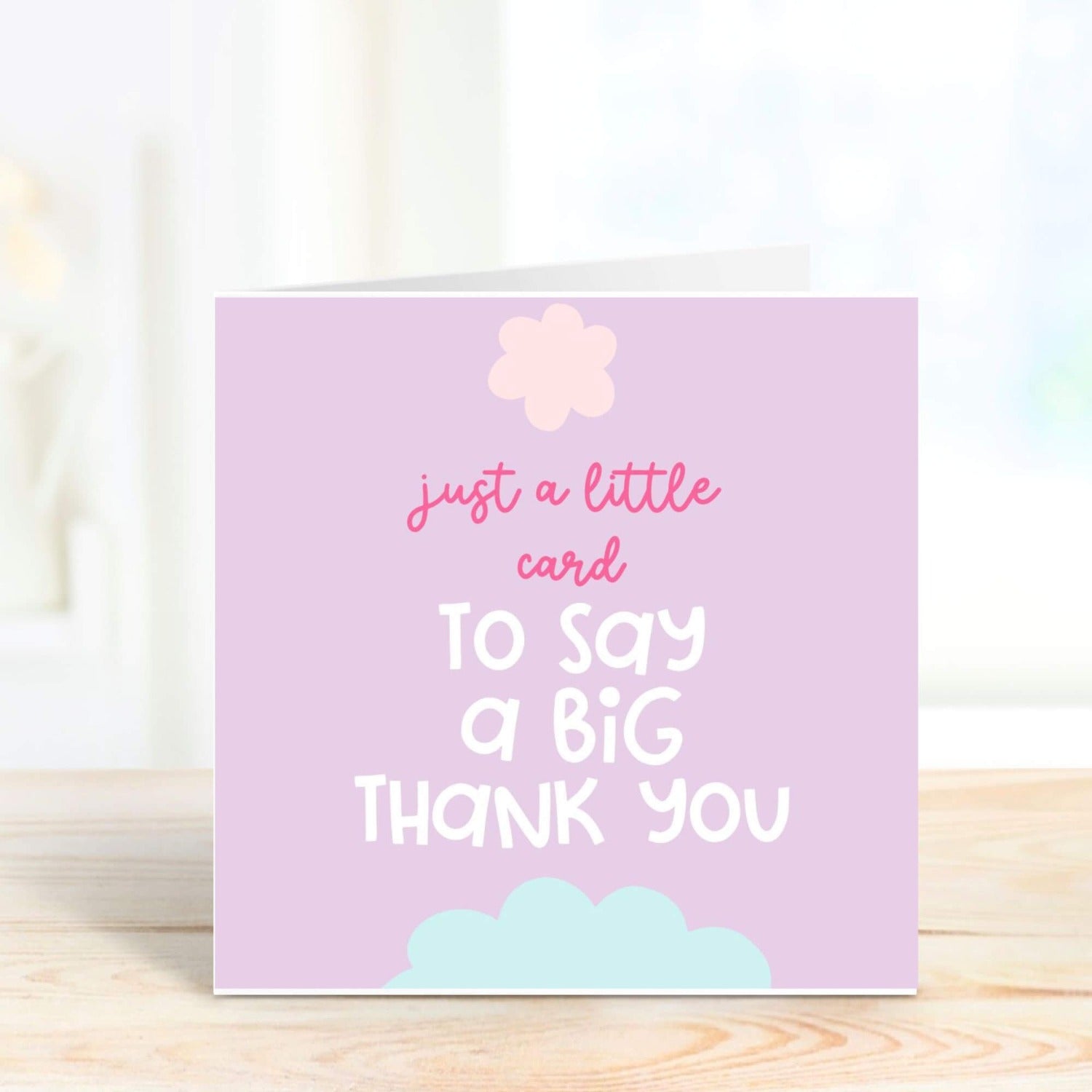 personalised thank you card in purple