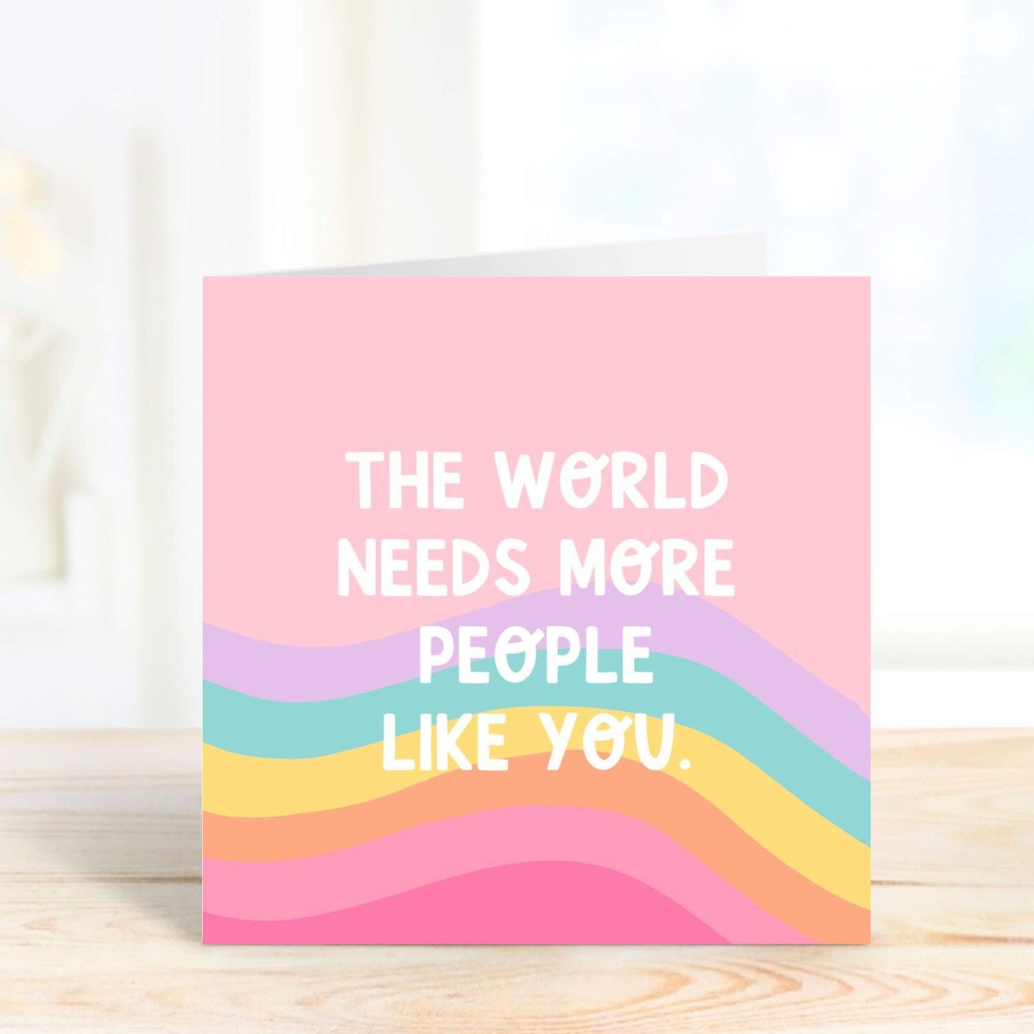 a pink and rainbow appreciation card