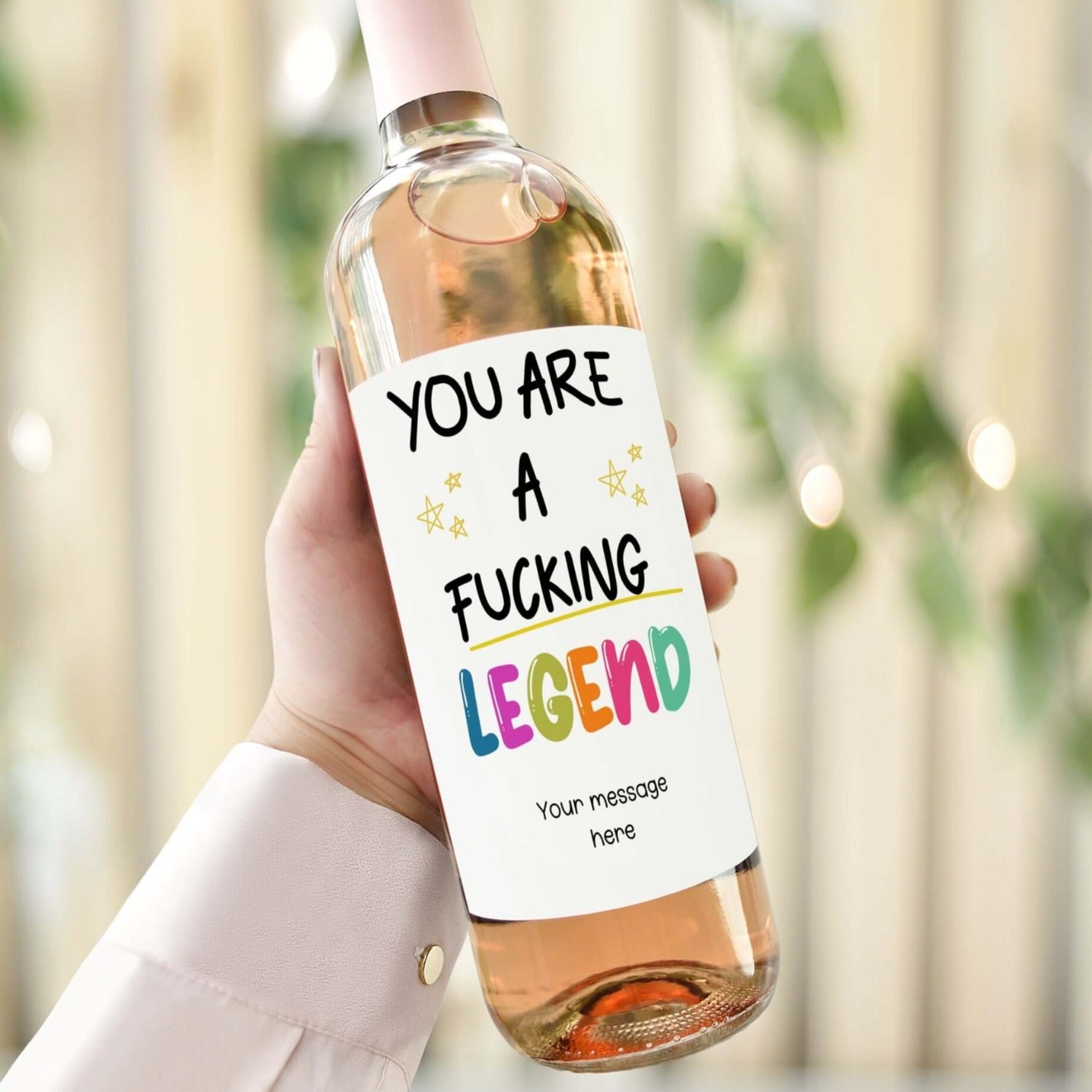 personalised wine bottle label you are a fucking legend