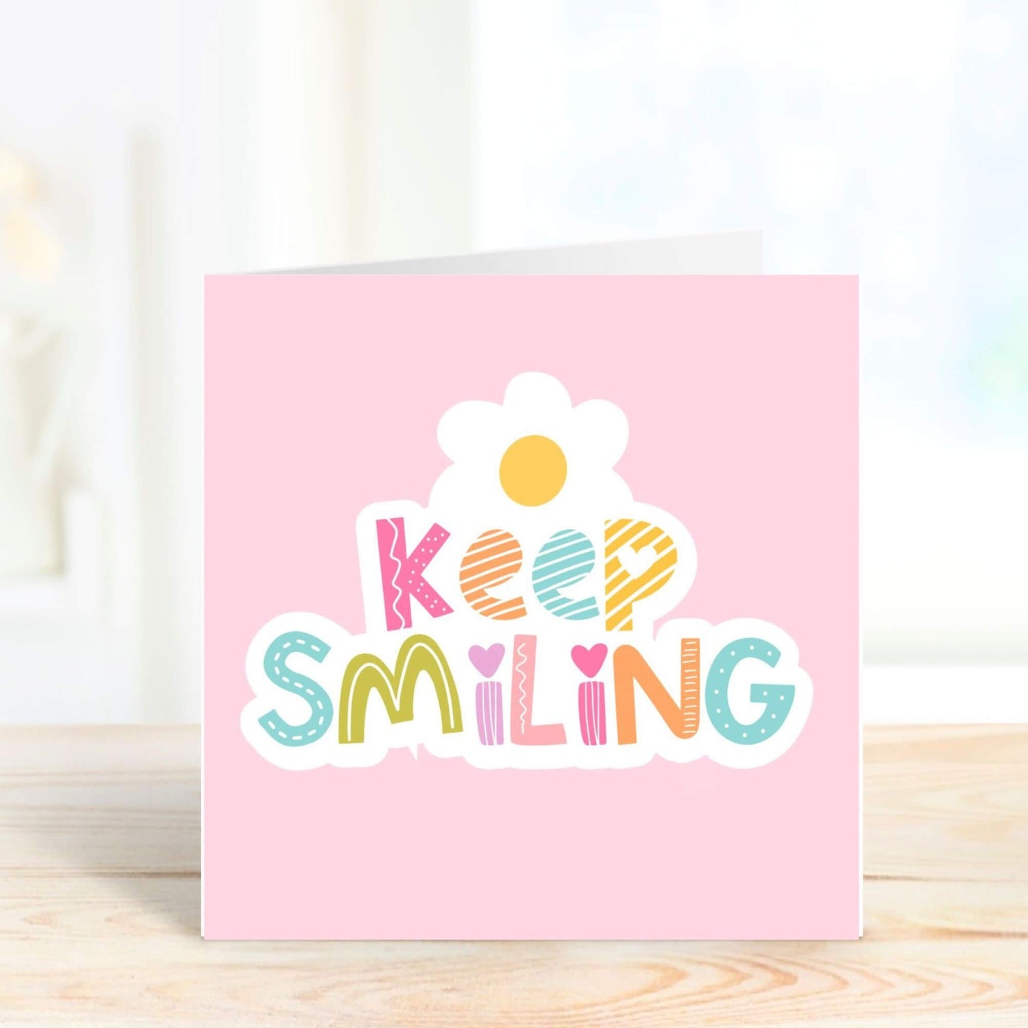 personalised thinking of you card keep smiling