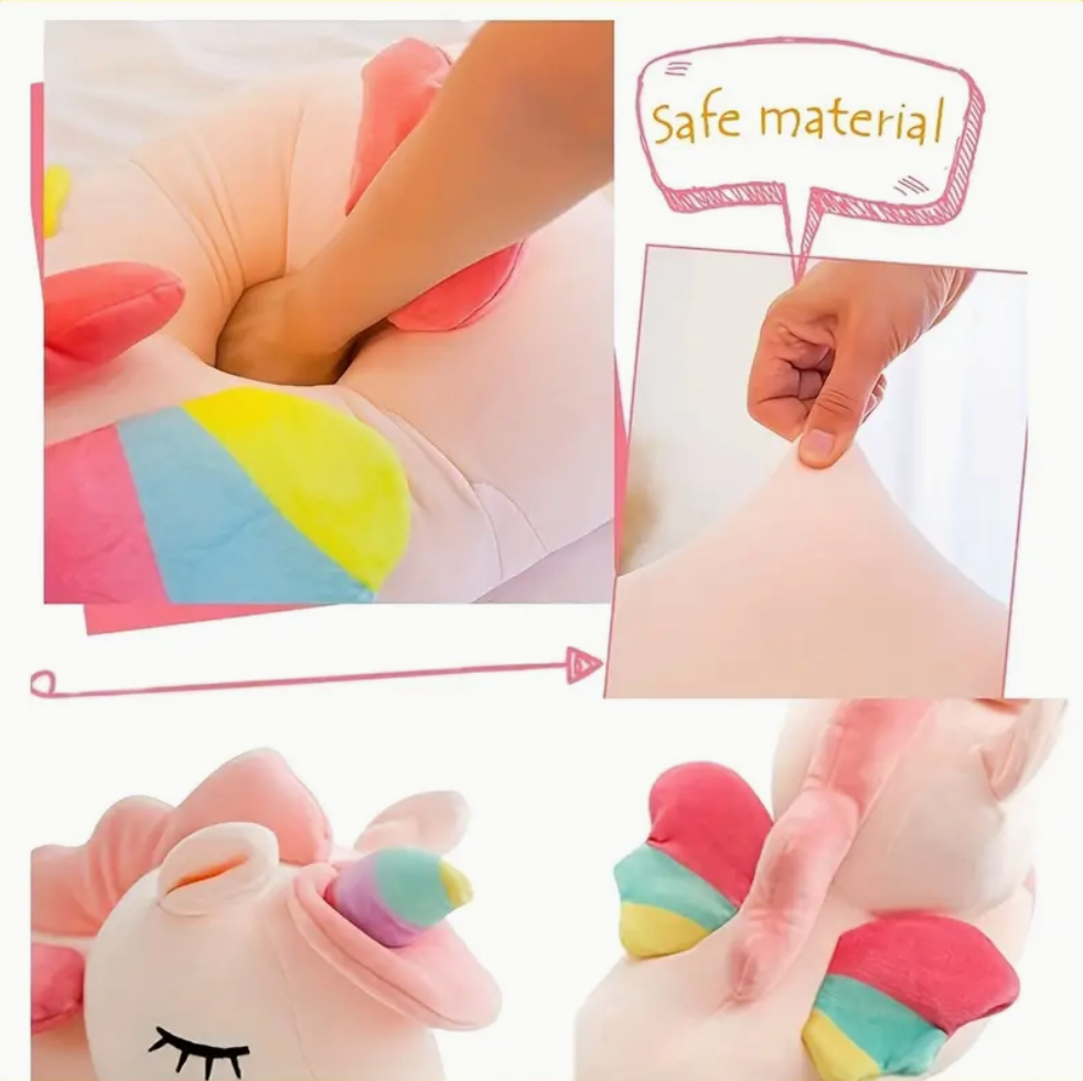 image showing material on an unicorn pillow