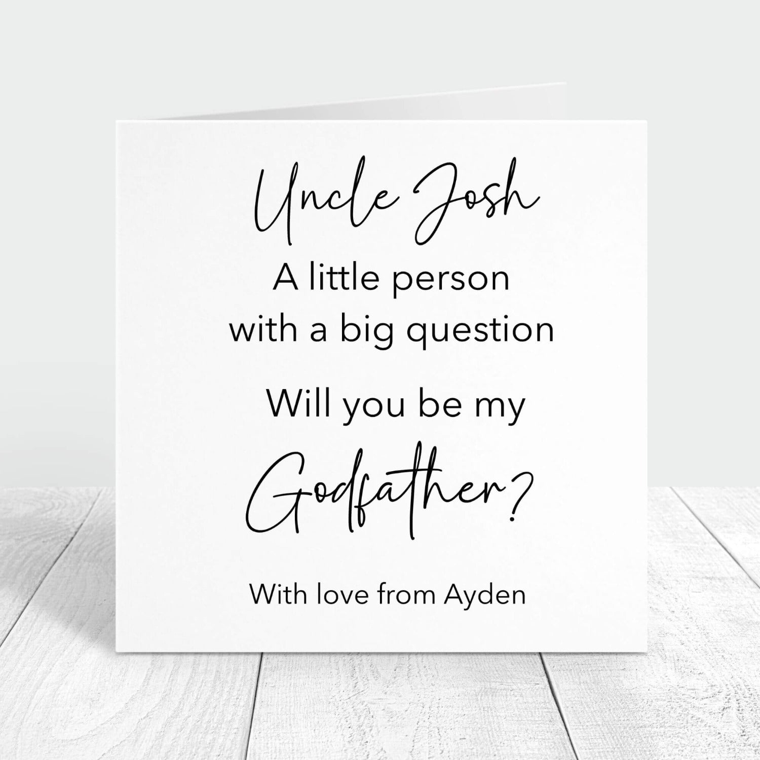 godfather proposal personalised card