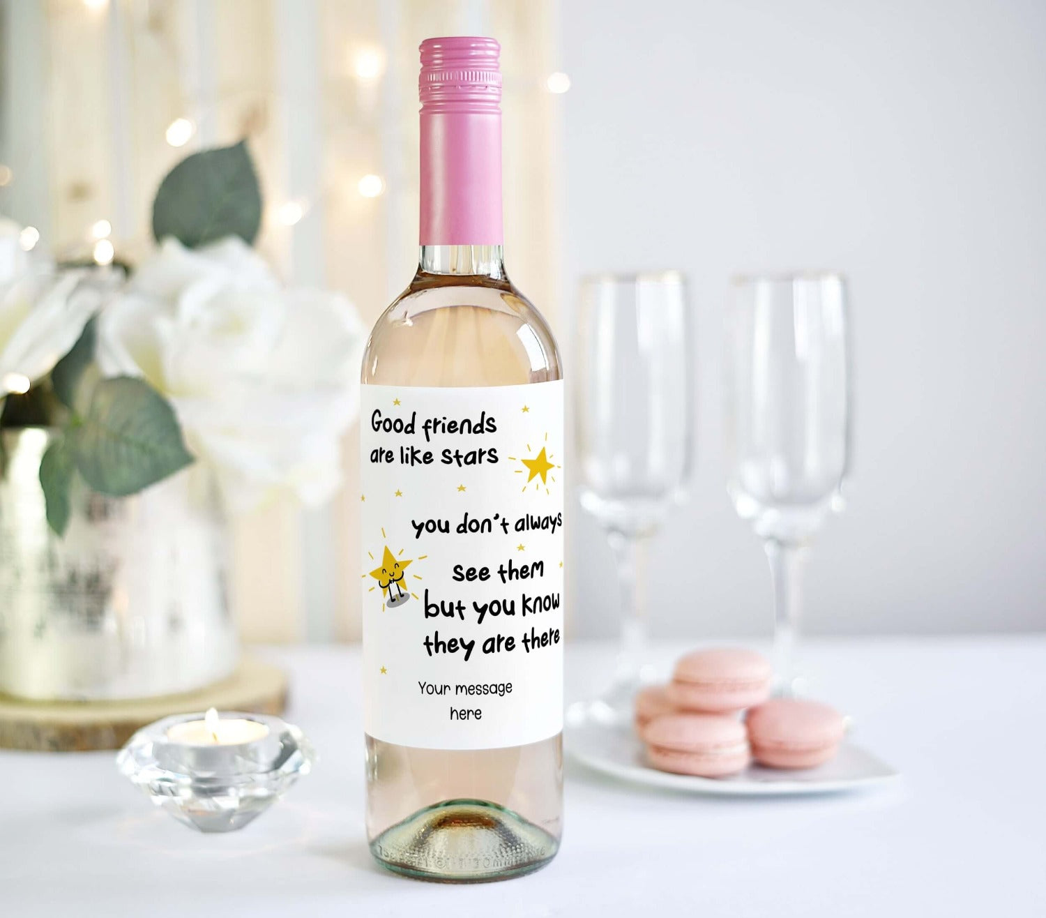 cute and funny wine label for best friends birthday gift